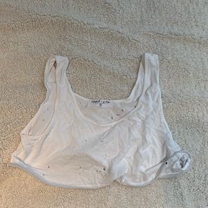 distressed cropped LF top with adjustable string